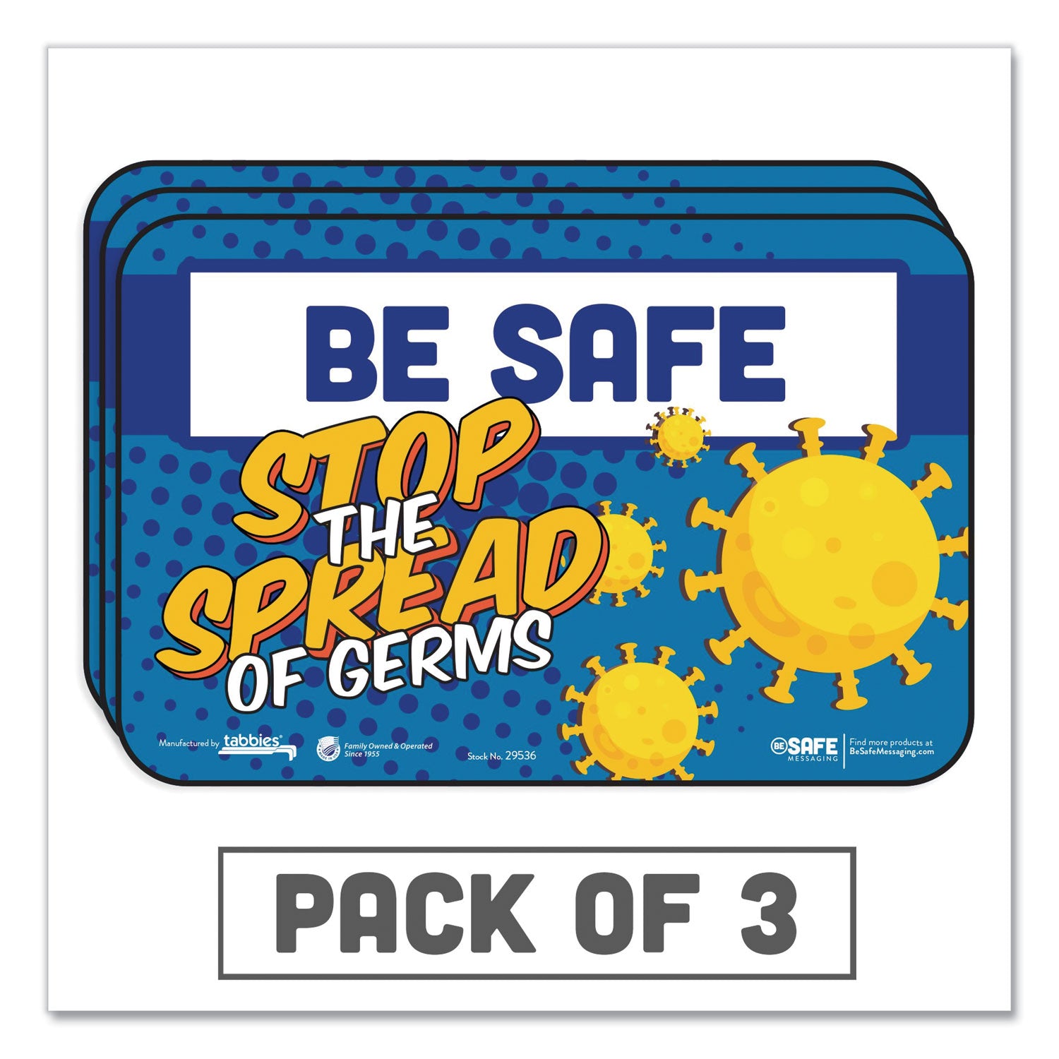 besafe-messaging-education-wall-signs-9-x-6-be-safe-stop-the-spread-of-germs-3-pack_tab29536 - 1