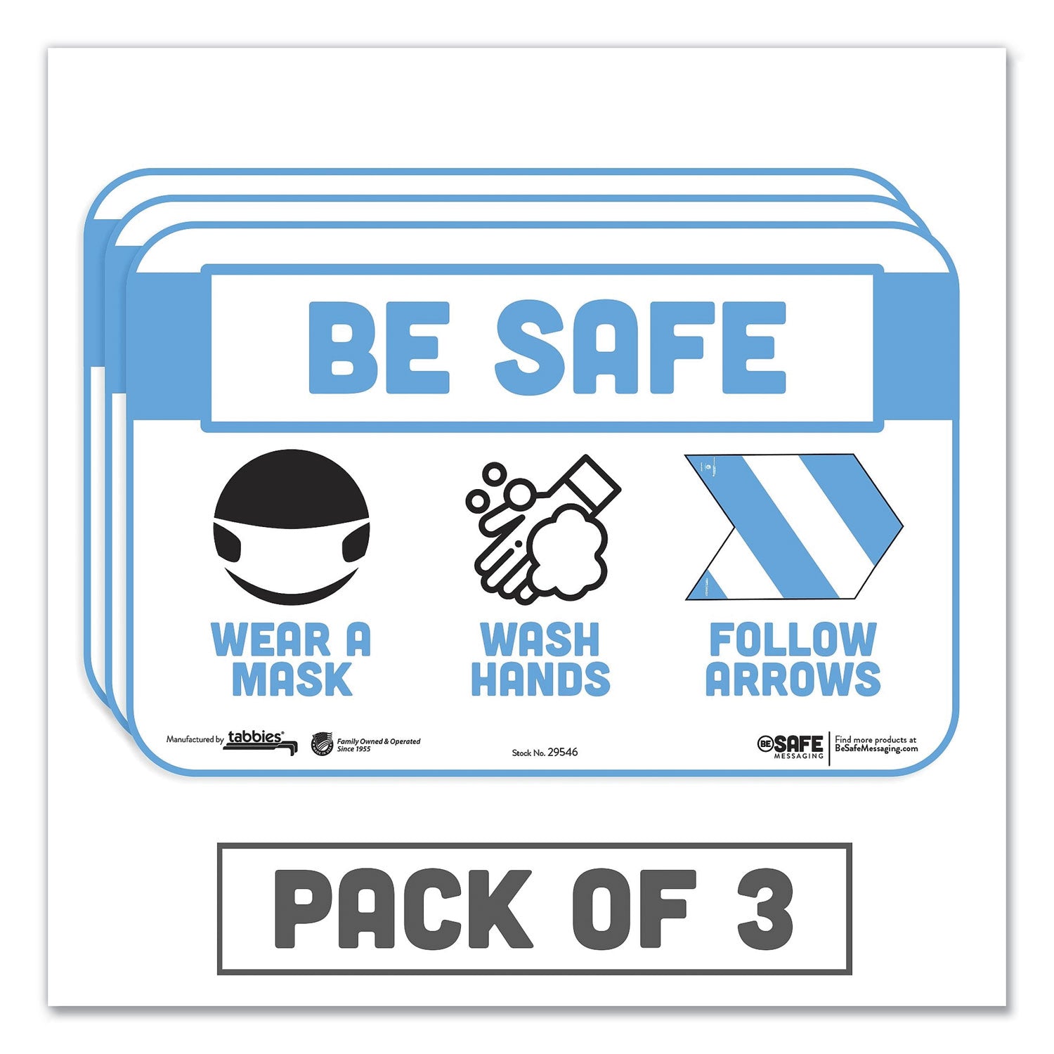 besafe-messaging-education-wall-signs-9-x-6-be-safe-wear-a-mask-wash-your-hands-follow-the-arrows-3-pack_tab29546 - 1