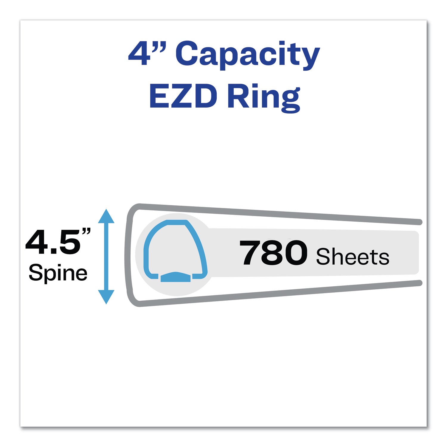 Durable View Binder with DuraHinge and EZD Rings, 3 Rings, 4" Capacity, 11 x 8.5, White, (9801) - 