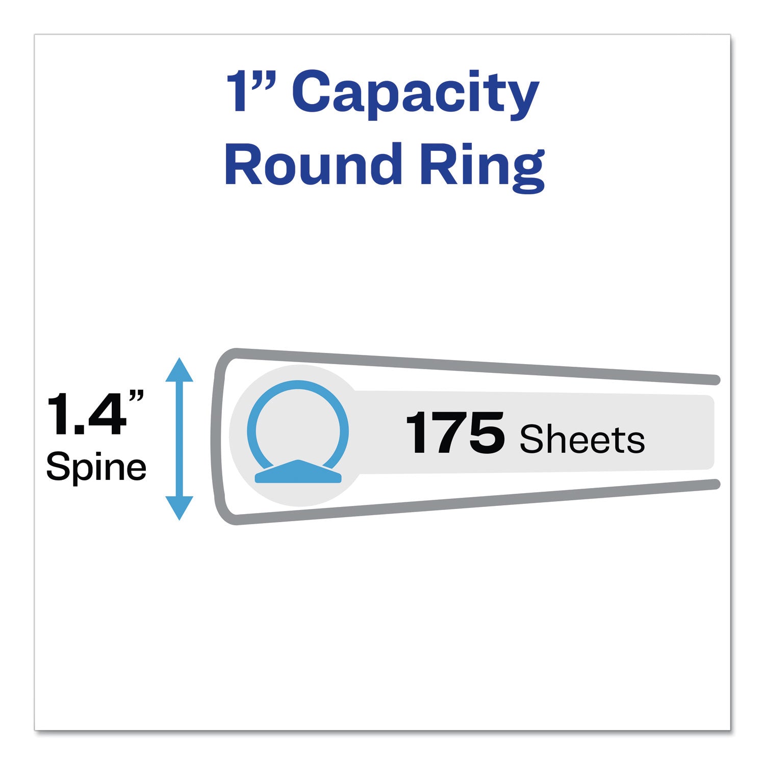 Legal Durable View Binder with Round Rings, 3 Rings, 1" Capacity, 14 x 8.5, White