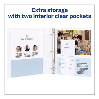 Legal Durable View Binder with Round Rings, 3 Rings, 1" Capacity, 14 x 8.5, White