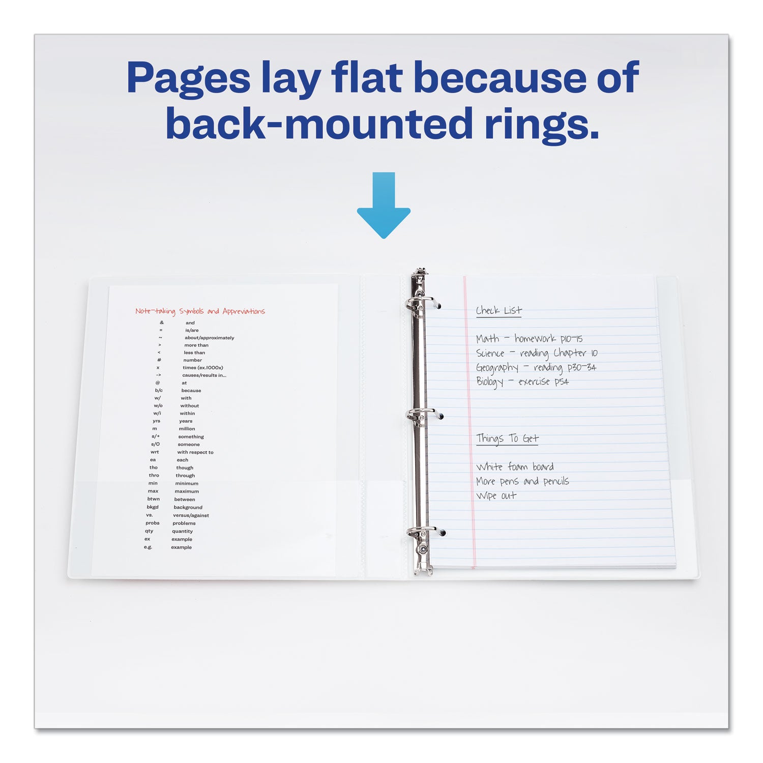 Legal Durable View Binder with Round Rings, 3 Rings, 1" Capacity, 14 x 8.5, White