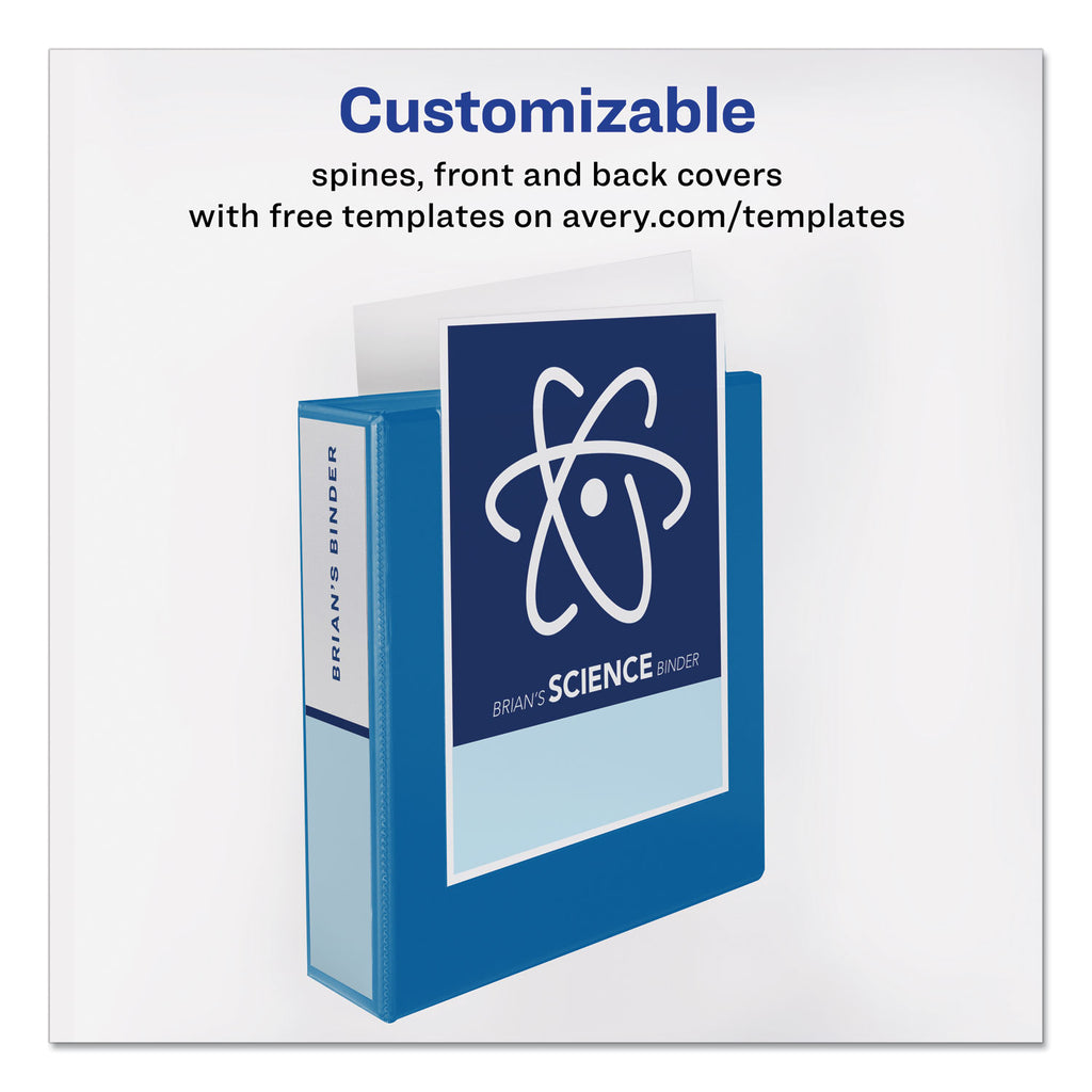 Durable View Binder with DuraHinge and Slant Rings, 3 Rings, 1.5" Capacity, 11 x 8.5, Blue