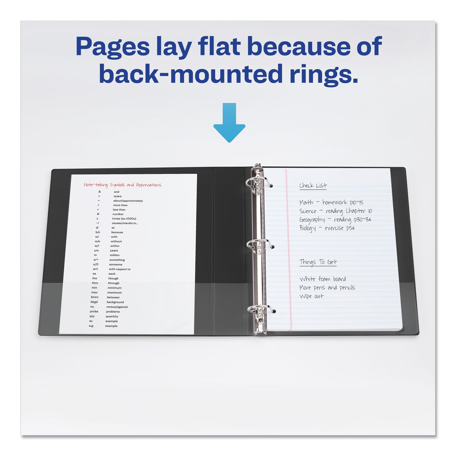 Durable View Binder with DuraHinge and Slant Rings, 3 Rings, 1" Capacity, 11 x 8.5, Black