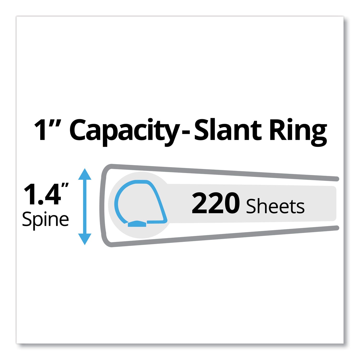 Durable Non-View Binder with DuraHinge and Slant Rings, 3 Rings, 1" Capacity, 11 x 8.5, Blue - 
