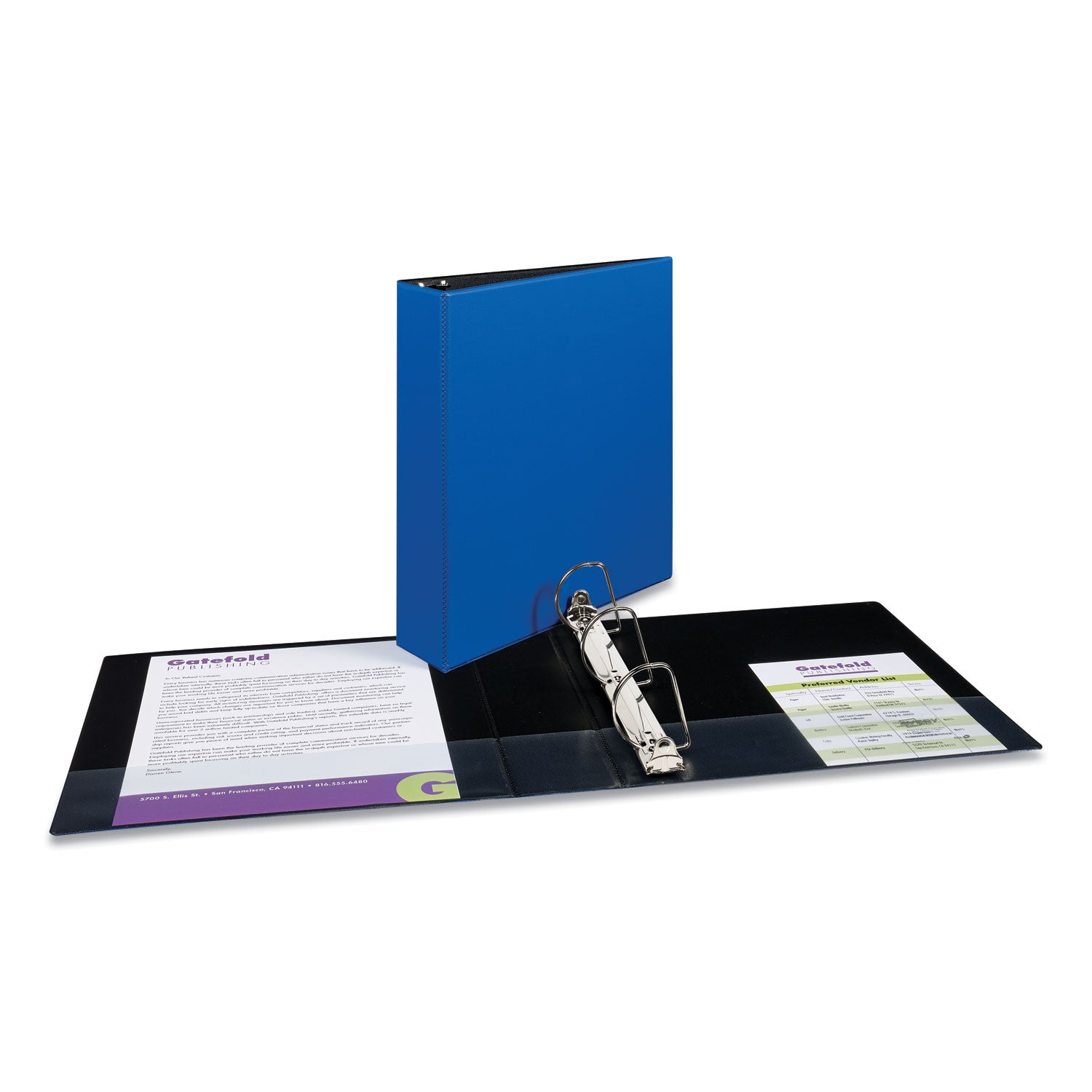 Durable Non-View Binder with DuraHinge and Slant Rings, 3 Rings, 2" Capacity, 11 x 8.5, Blue - 