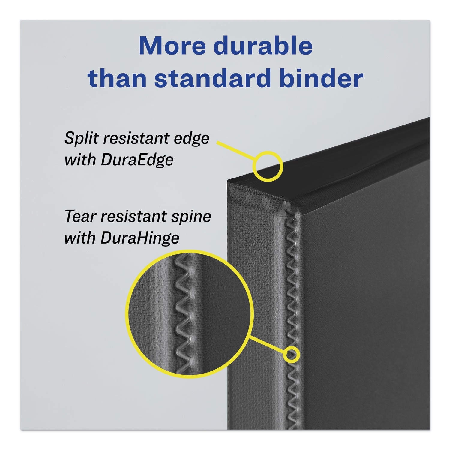 Durable Non-View Binder with DuraHinge and Slant Rings, 3 Rings, 2" Capacity, 11 x 8.5, Black - 