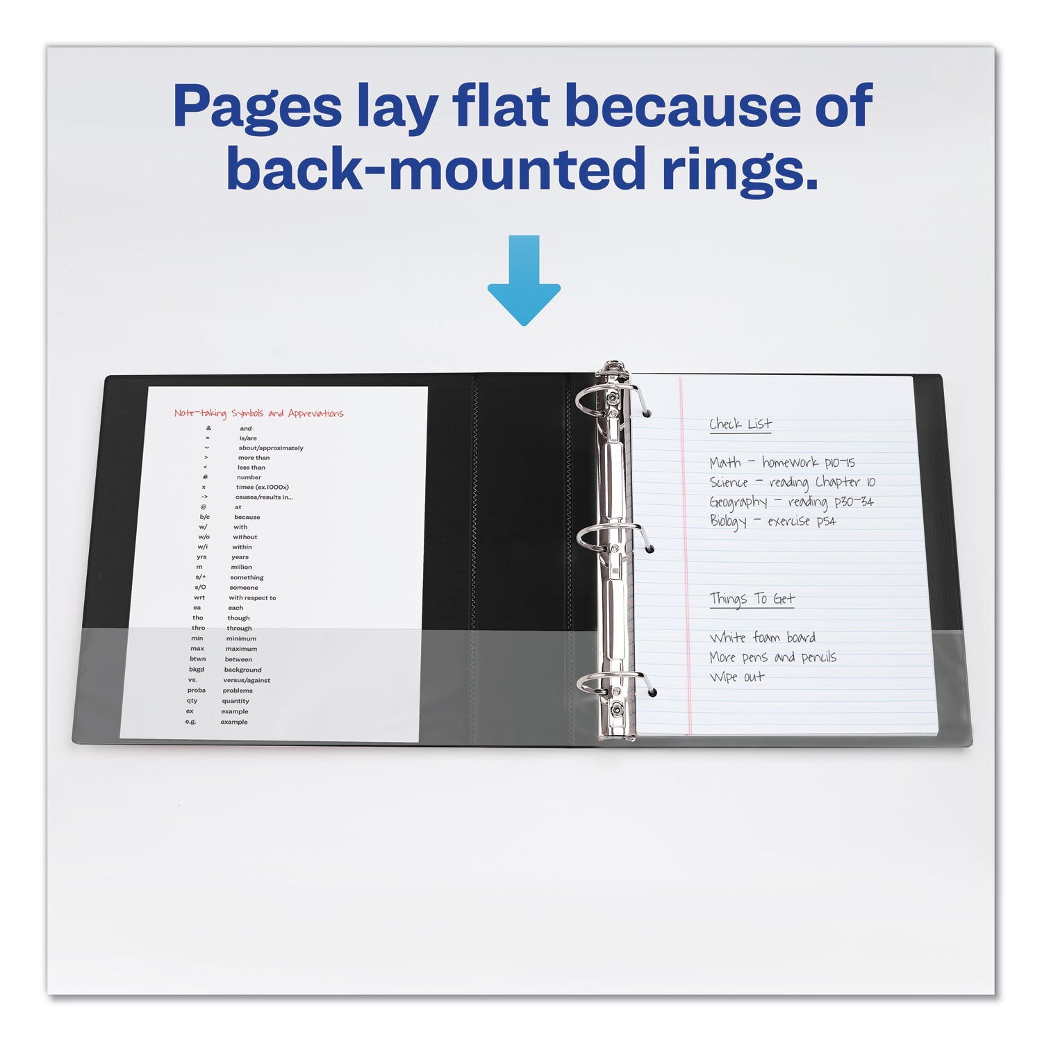 Durable Non-View Binder with DuraHinge and Slant Rings, 3 Rings, 2" Capacity, 11 x 8.5, Black - 