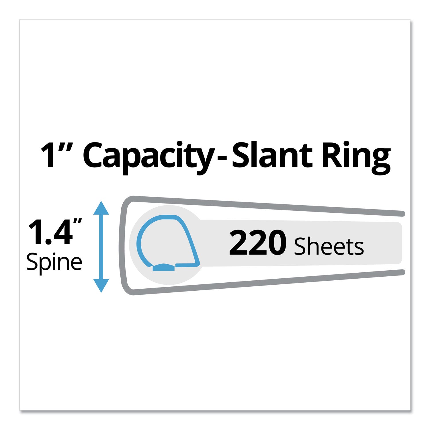 Durable Non-View Binder with DuraHinge and Slant Rings, 3 Rings, 1" Capacity, 11 x 8.5, Black - 