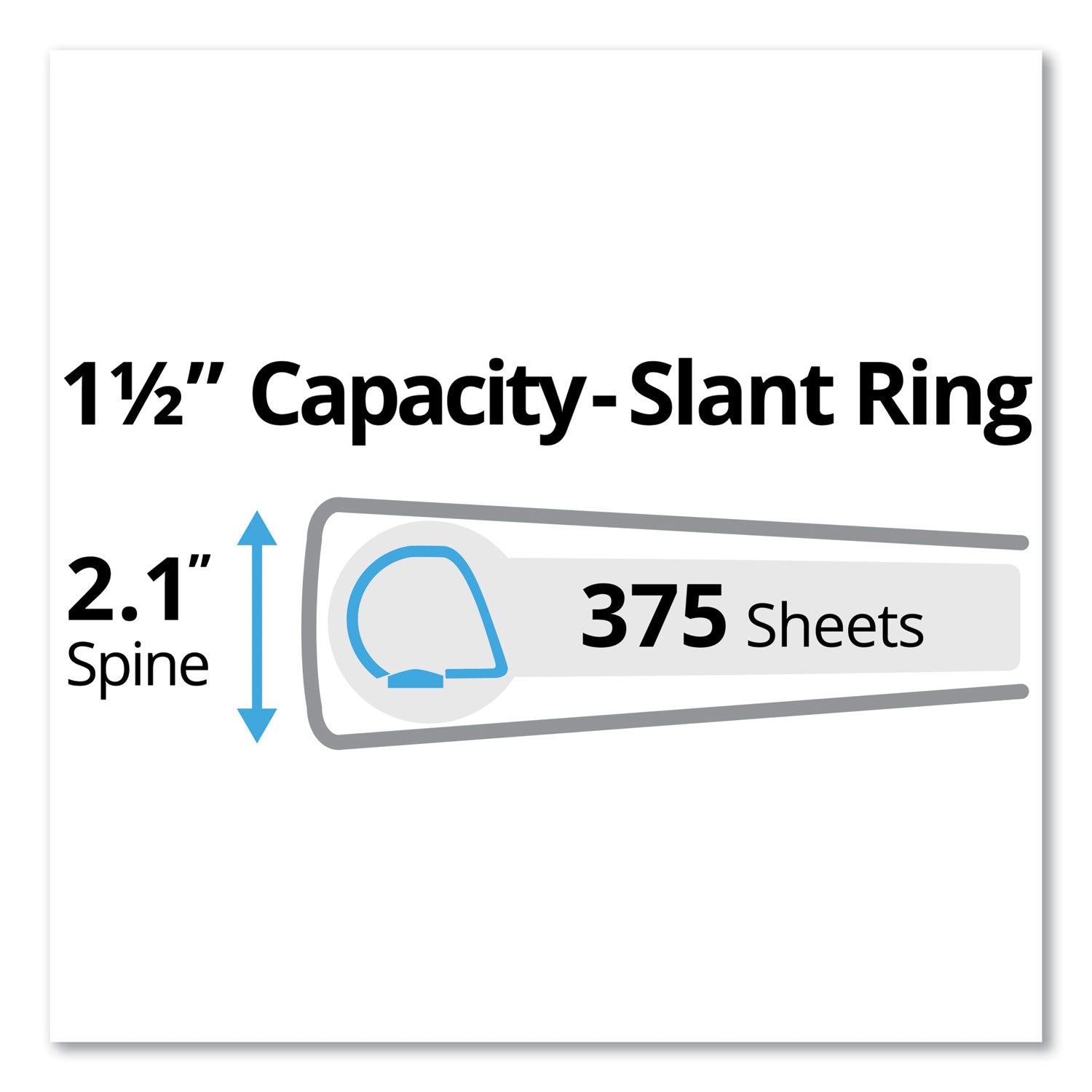 Durable Non-View Binder with DuraHinge and Slant Rings, 3 Rings, 1.5" Capacity, 11 x 8.5, Blue - 