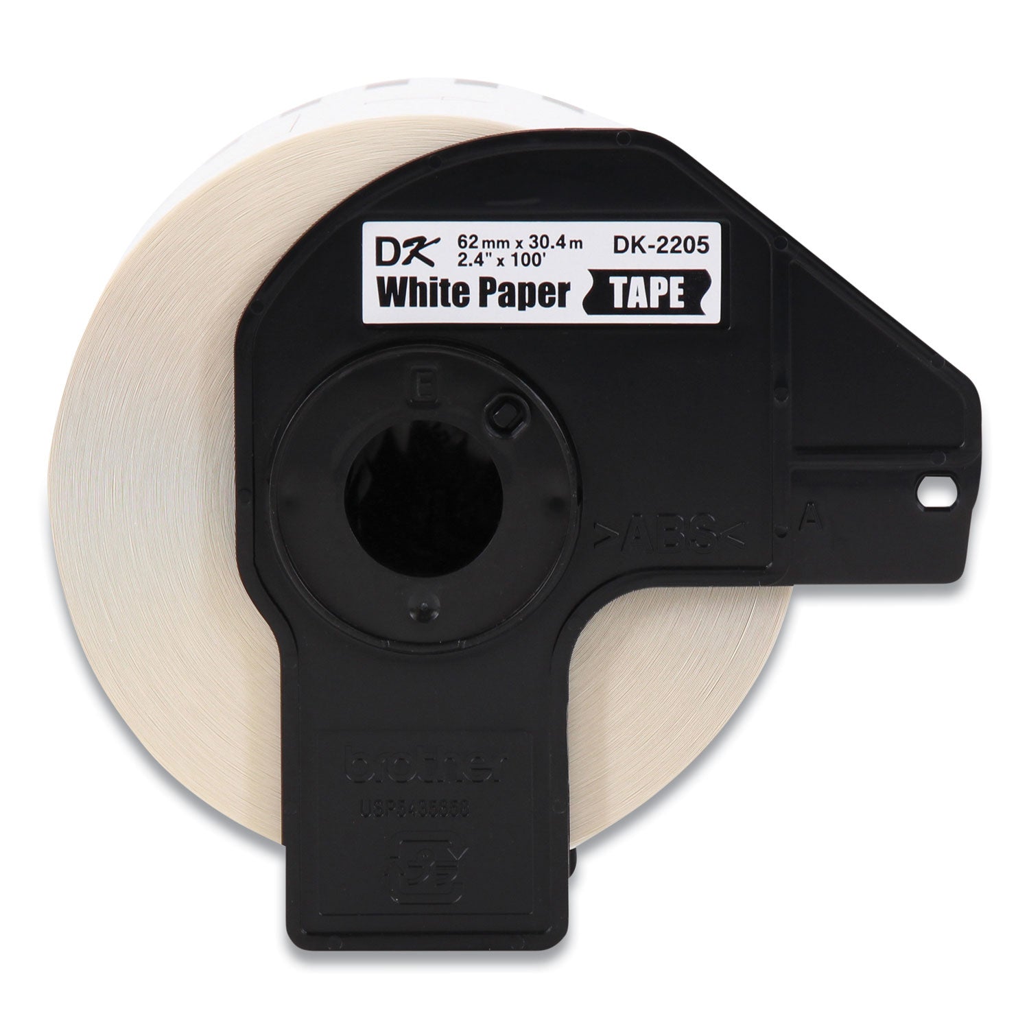 Continuous Paper Label Tape, 2.4" x 100 ft, White, 3 Rolls/Pack