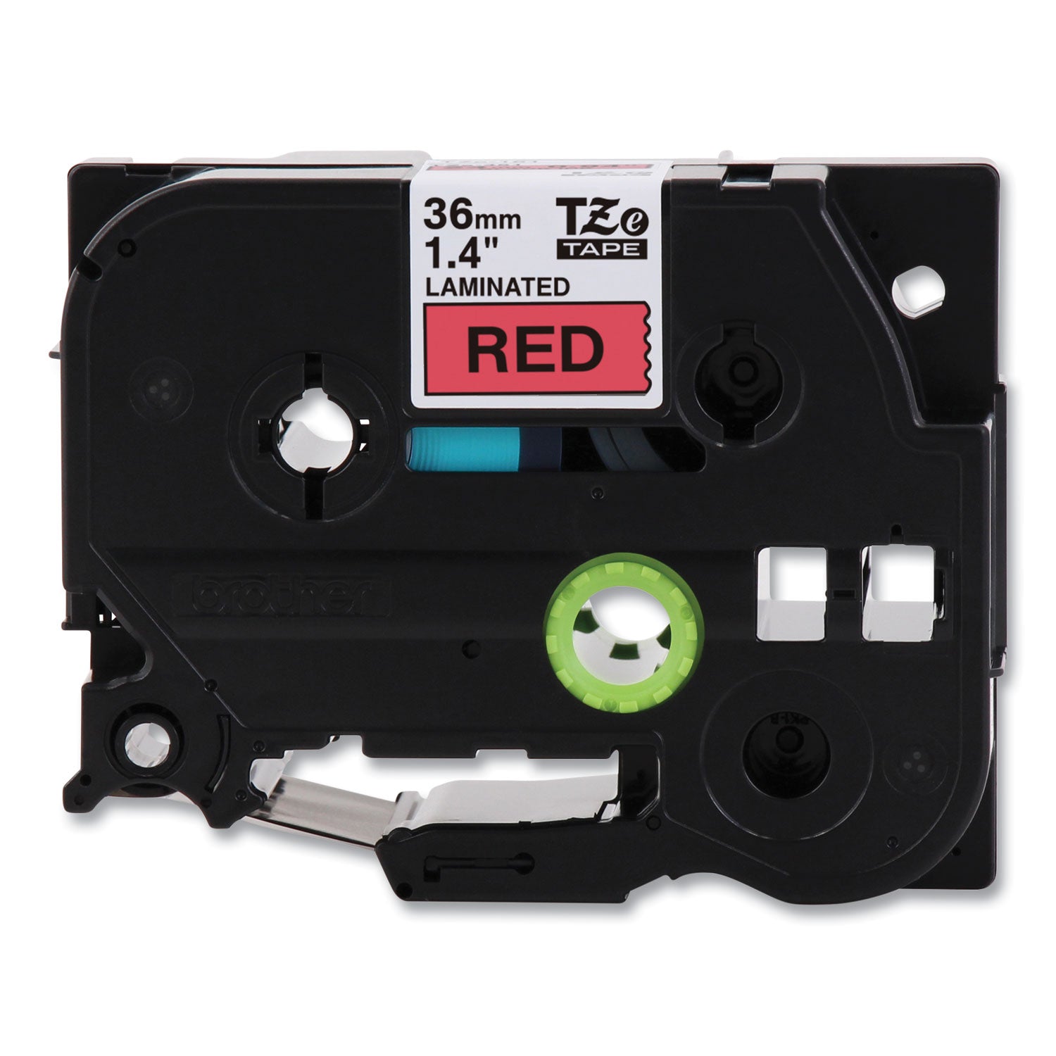 tze-standard-adhesive-laminated-labeling-tape-14-x-262-ft-black-on-red_brttze461cs - 2
