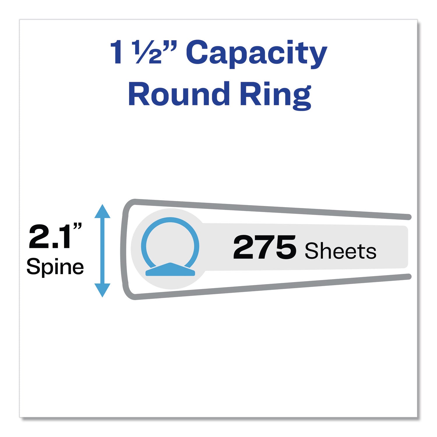 Showcase Economy View Binder with Round Rings, 3 Rings, 1.5" Capacity, 11 x 8.5, White - 