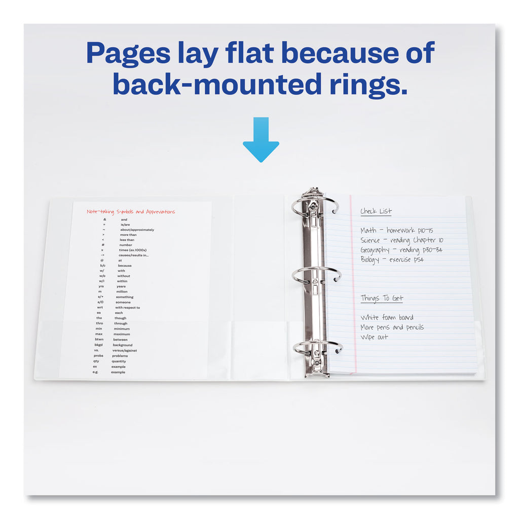 Economy View Binder with Round Rings , 3 Rings, 1" Capacity, 11 x 8.5, White, (5711)