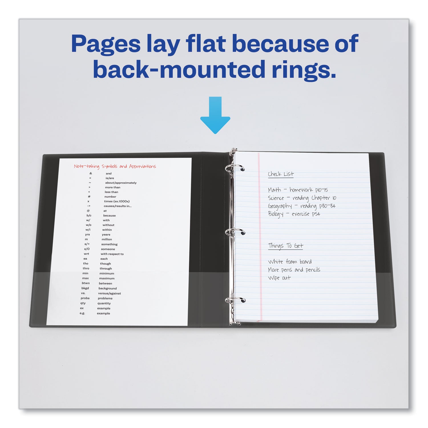 Economy Non-View Binder with Round Rings, 3 Rings, 1" Capacity, 11 x 8.5, Blue, (3300)
