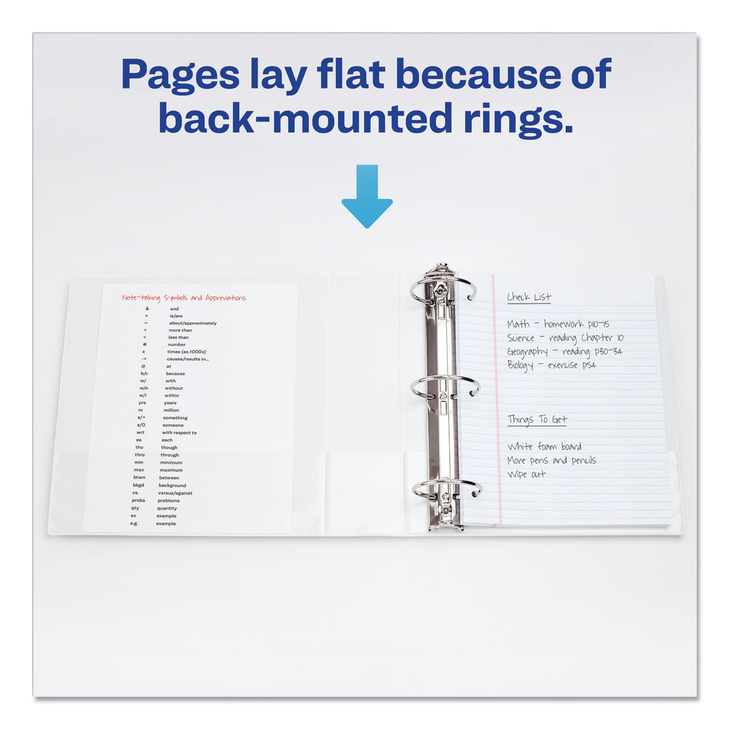 Economy View Binder with Round Rings , 3 Rings, 1.5" Capacity, 11 x 8.5, White, (5726)