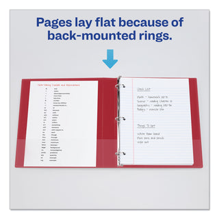 Economy Non-View Binder with Round Rings, 3 Rings, 1" Capacity, 11 x 8.5, Red, (3310)