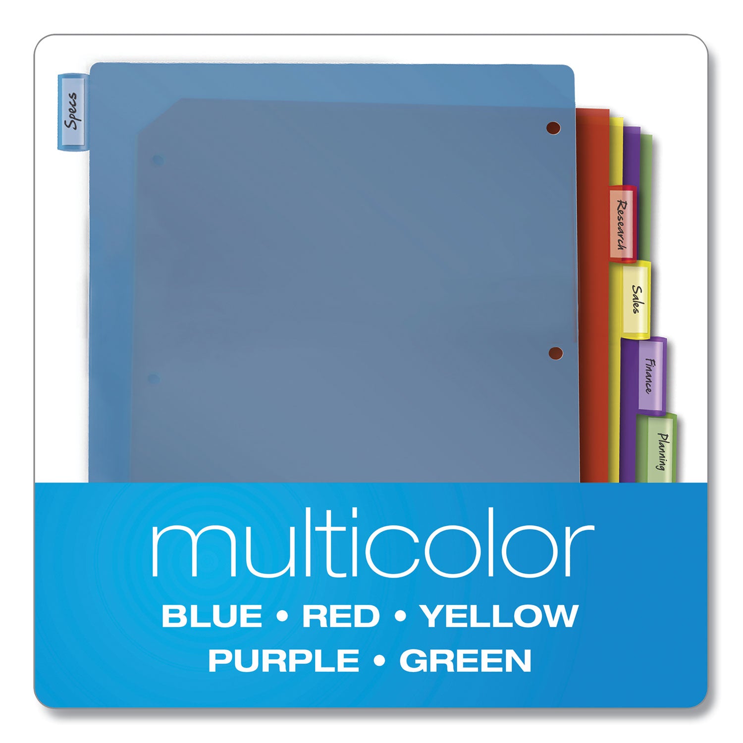 Poly Index Dividers, 5-Tab, 11 x 8.5, Assorted, 4 Sets - 