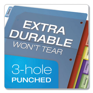 Poly 1-Pocket Index Dividers, 8-Tab, 11 x 8.5, Assorted - 