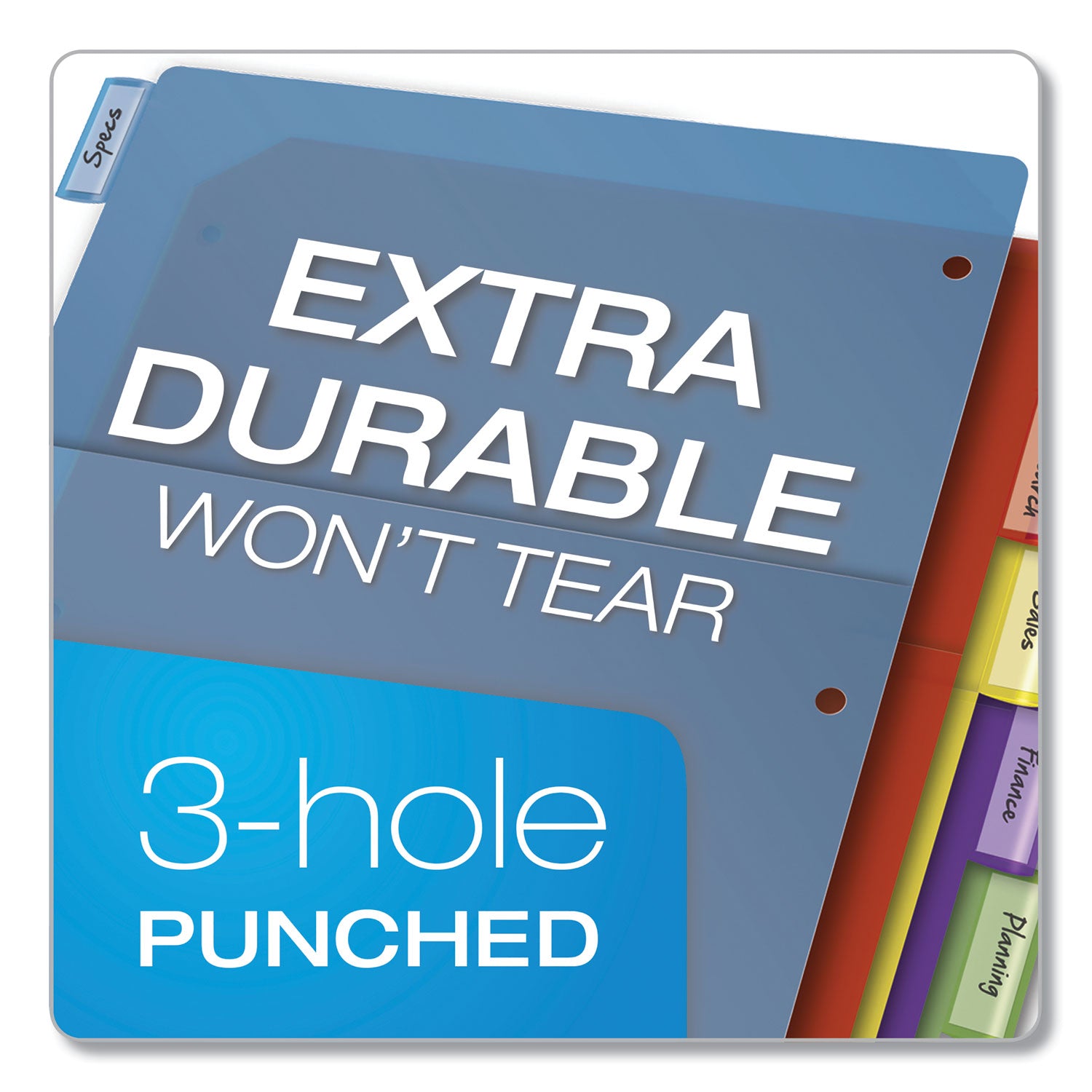 Poly 1-Pocket Index Dividers, 8-Tab, 11 x 8.5, Assorted - 