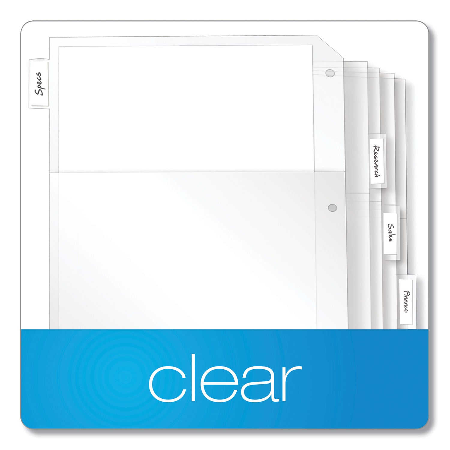 Poly Ring Binder Pockets, 8.5 x 11, Clear, 5/Pack - 