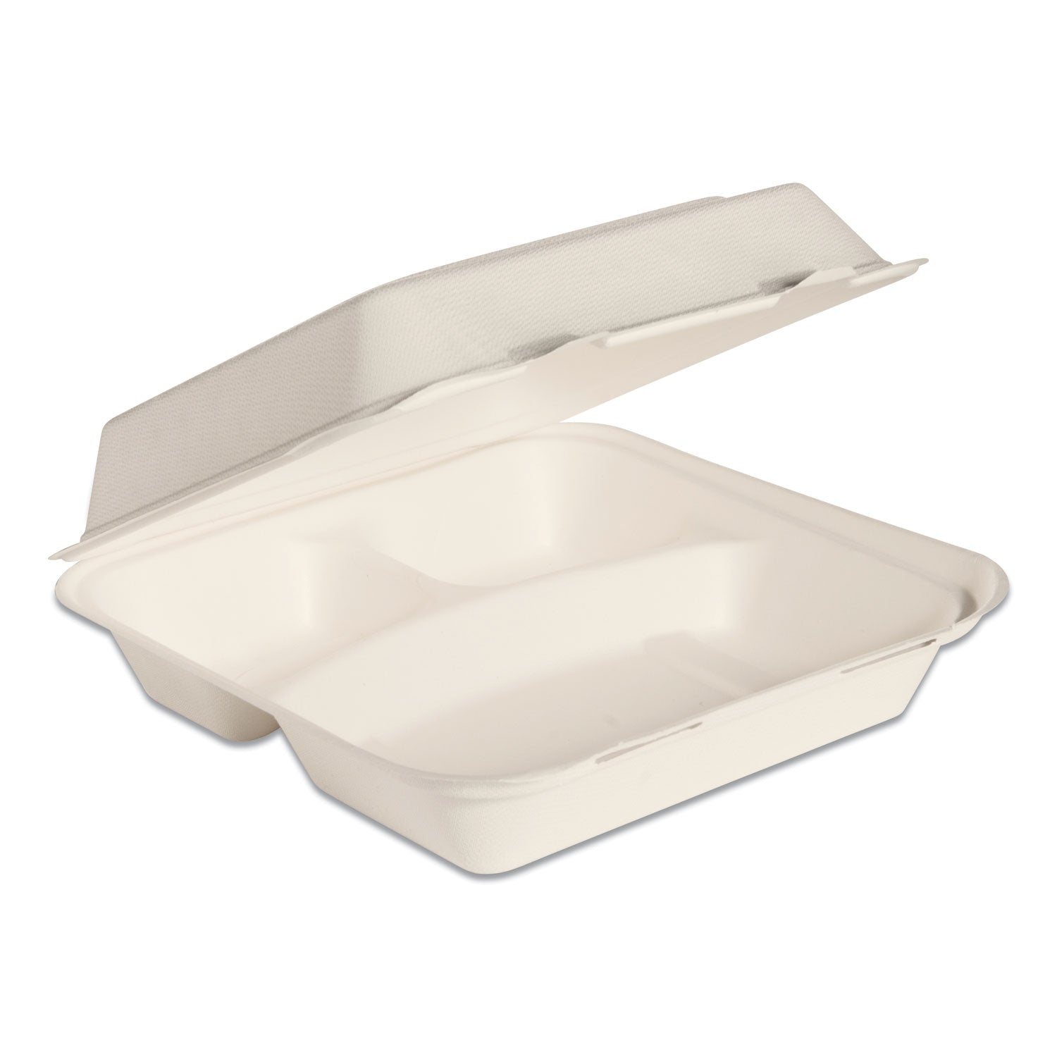 bare-eco-forward-bagasse-hinged-lid-containers-proplanet-seal-3-compartment-96-x-94-x-32-ivory-sugarcane-200-carton_scchc9csc2050 - 1