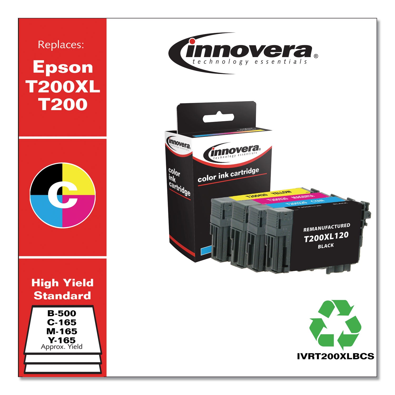 remanufactured-black-cyan-magenta-yellow-ink-replacement-f-t200xl-t200-t200xl-bcs500-165-page-yield_ivrt200xlbcs - 2