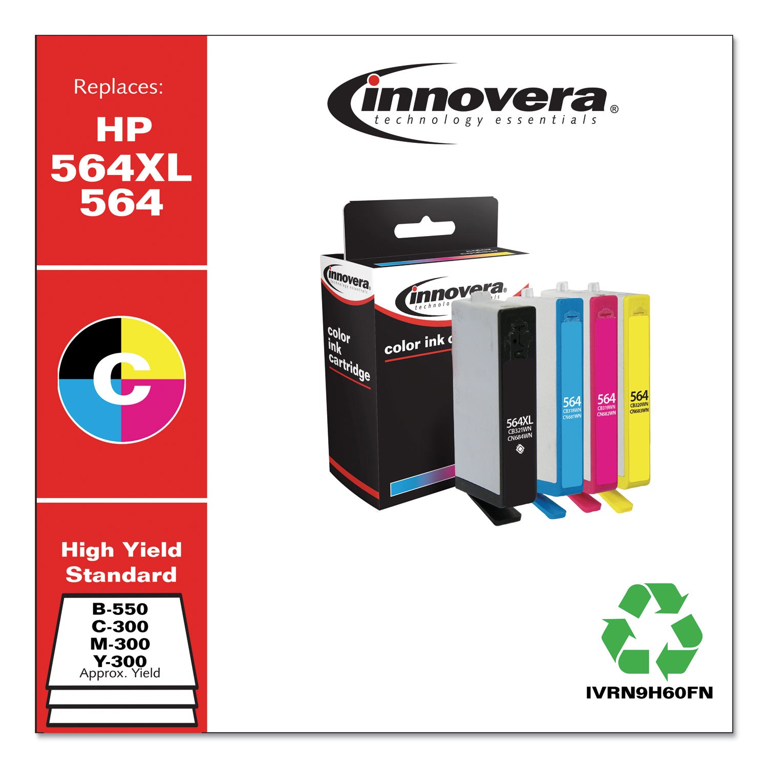 remanufactured-black-cyan-magenta-yellow-ink-replacement-for-564xl-564-n9h60fn-550-300-page-yield_ivrn9h60fn - 2