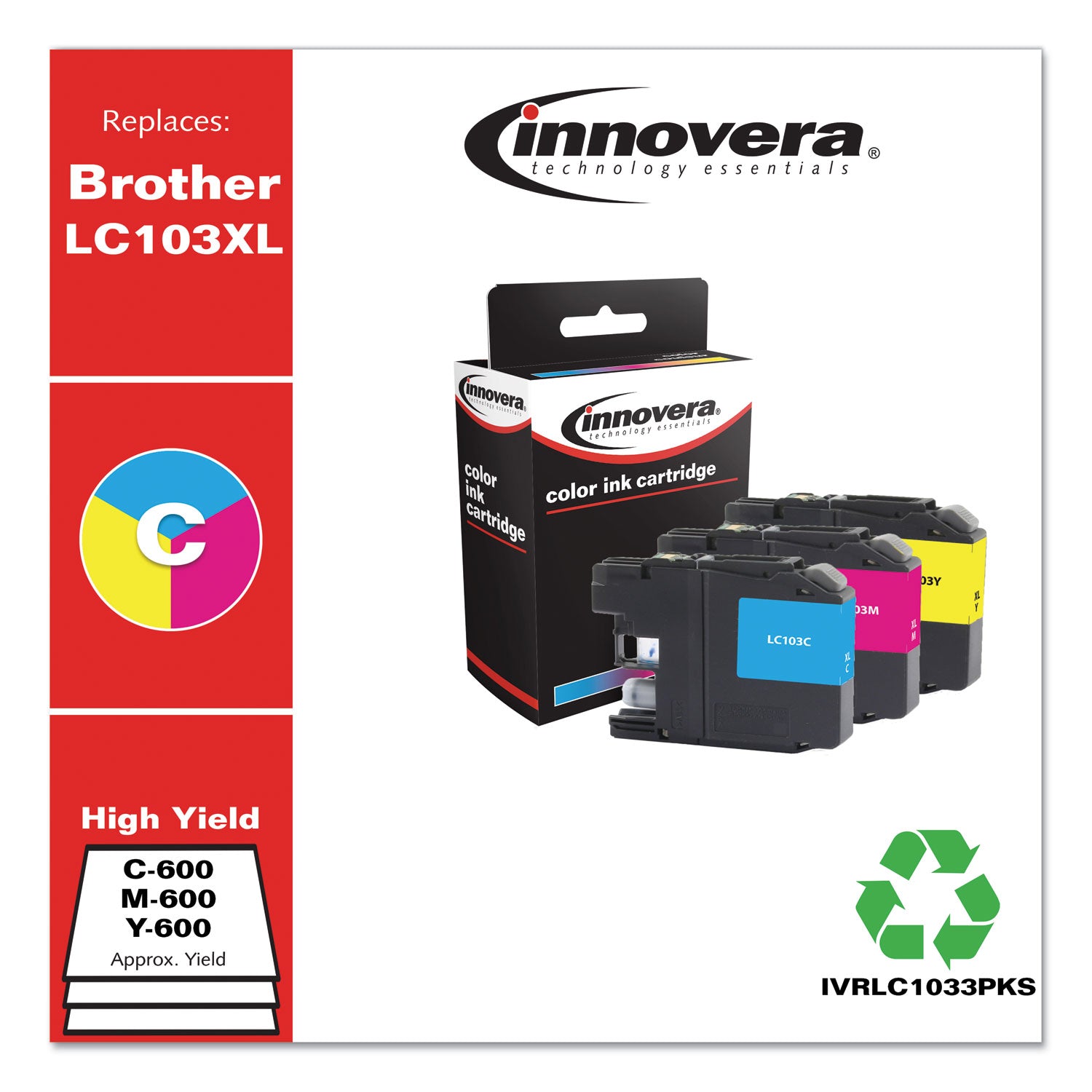 compatible-cyan-magenta-yellow-high-yield-ink-replacement-for-lc1033pks-600-page-yield_ivrlc1033pks - 2