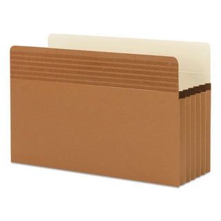 Easy Grip Pockets, 5.25" Expansion, Legal Size, Redrope, 10/Box - 
