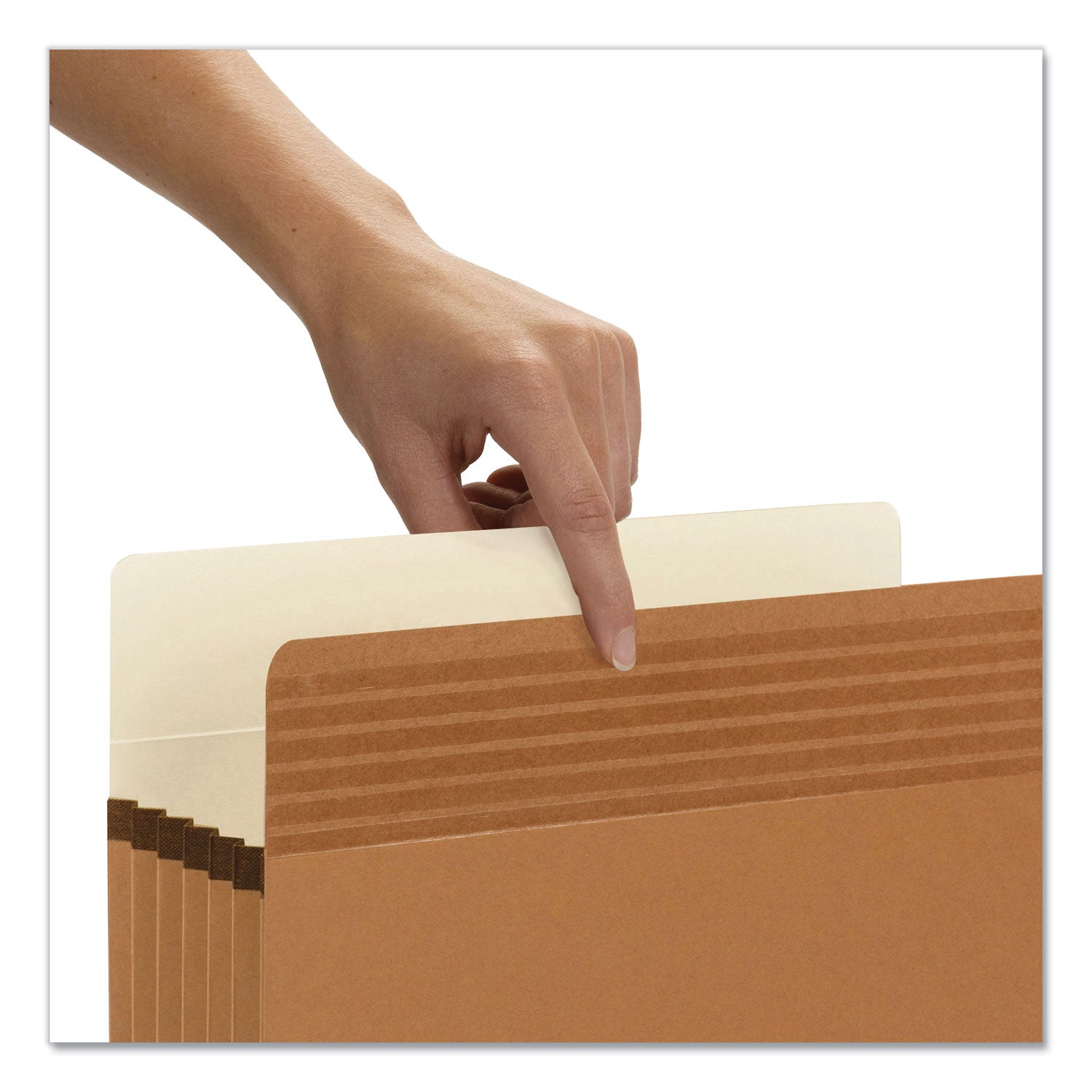 Easy Grip Pockets, 5.25" Expansion, Letter Size, Redrope, 10/Box - 
