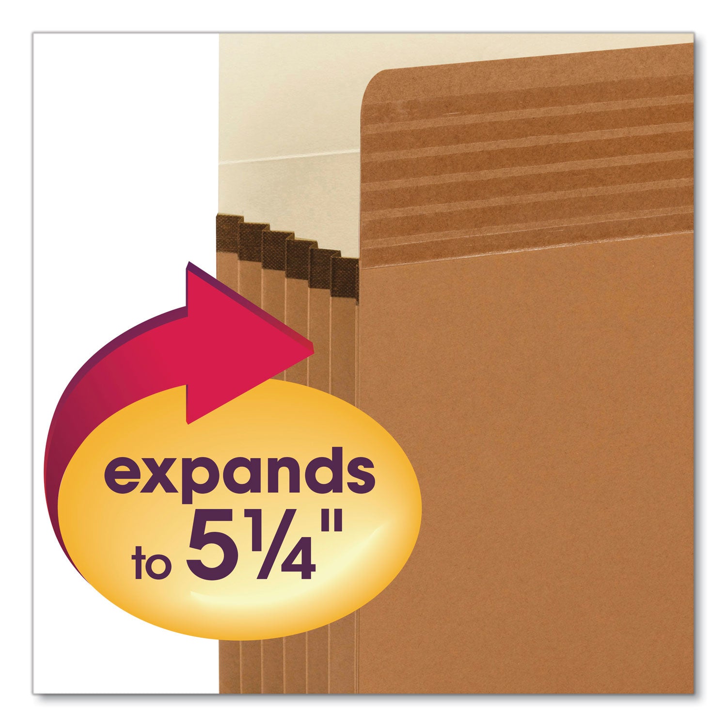 Easy Grip Pockets, 5.25" Expansion, Letter Size, Redrope, 10/Box - 
