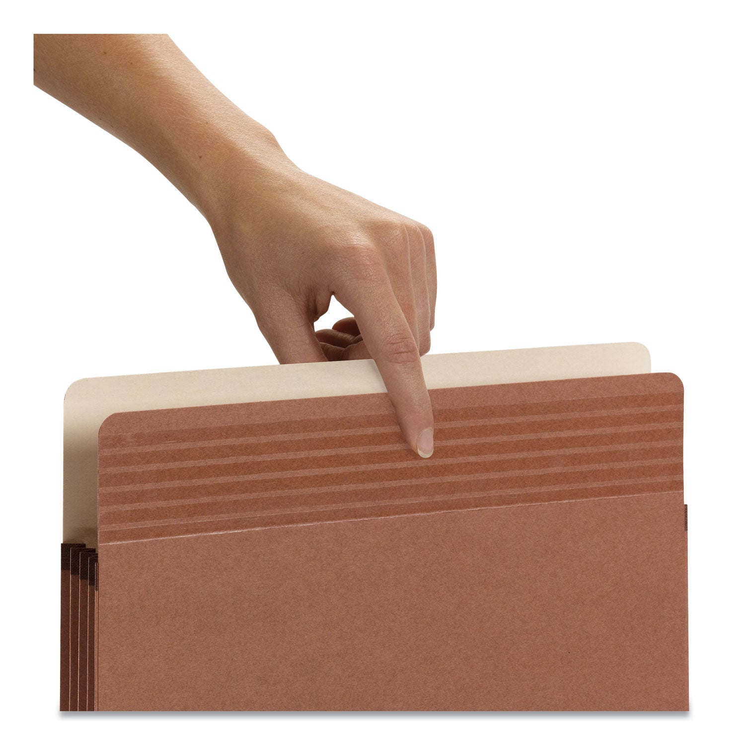 Easy Grip Pockets, 3.5" Expansion, Letter Size, Redrope, 25/Box