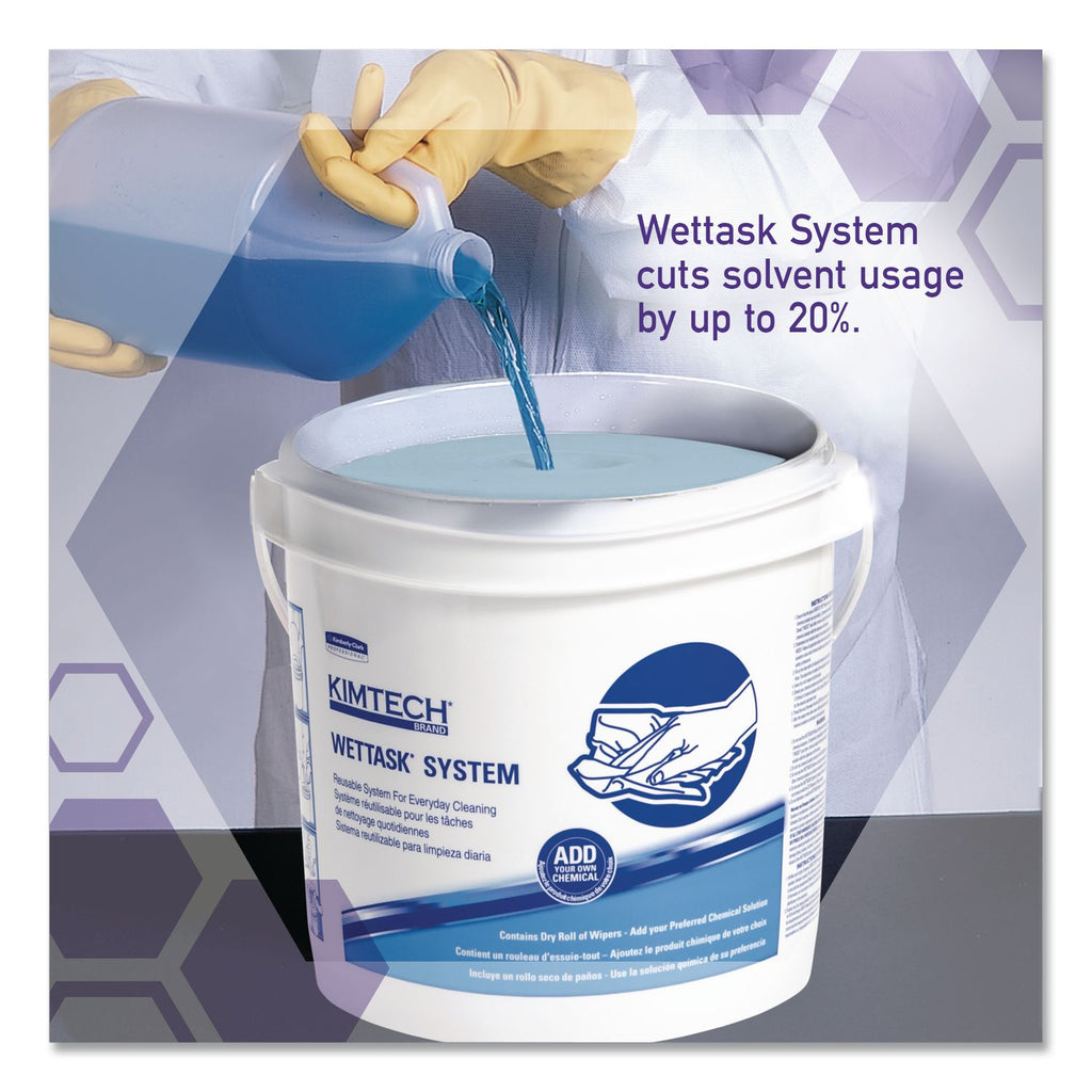Wypall PowerClean WetTask Wipers for Disinfectants, Sanitizers & Solvents - 12" x 6" - 140 Sheets/Roll - White - Hydroknit - Disinfectant - 1 Rolls Per Bucket - 6 / Carton