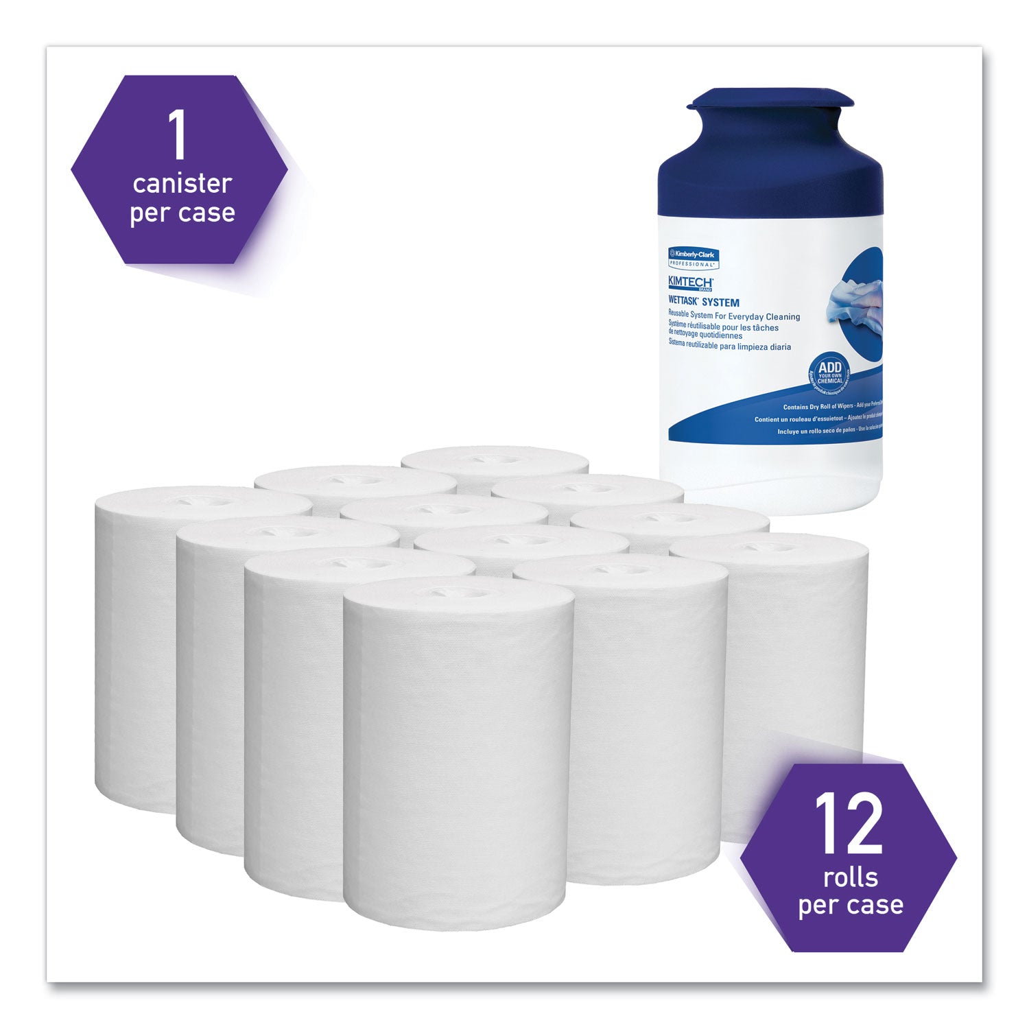 wettask-system-prep-wipers-for-bleach-disinfectants-sanitizers-hygienic-enclosed-system-refills-w-canister-55-rl12-roll-ct_kcc7732005 - 2