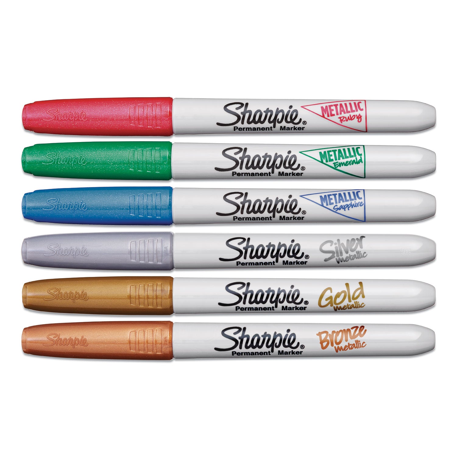 metallic-fine-point-permanent-markers-fine-bullet-tip-blue-green-red-6-pack_san2029678 - 2