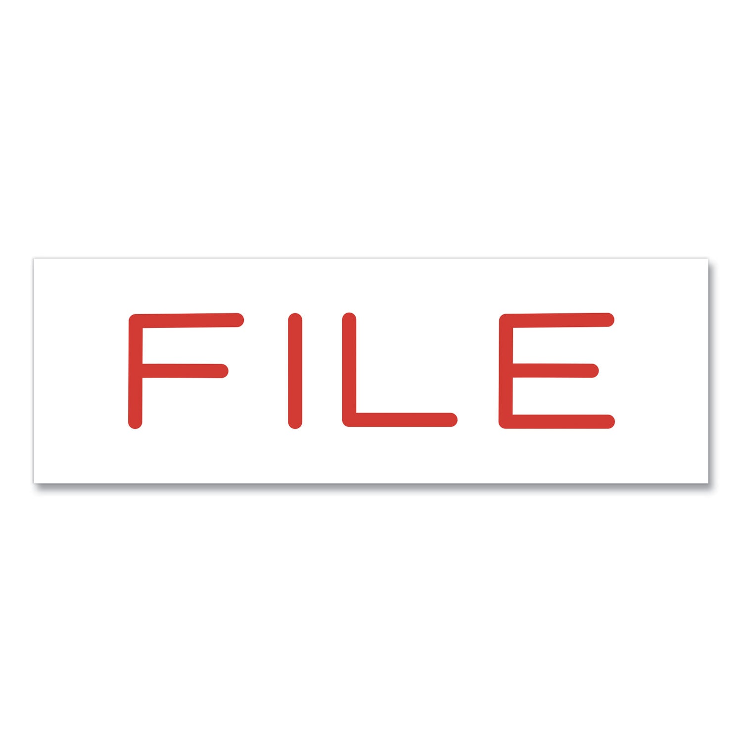 Pre-Inked Message Stamp, FILE, 1.63" x 0.38", Red Ink
