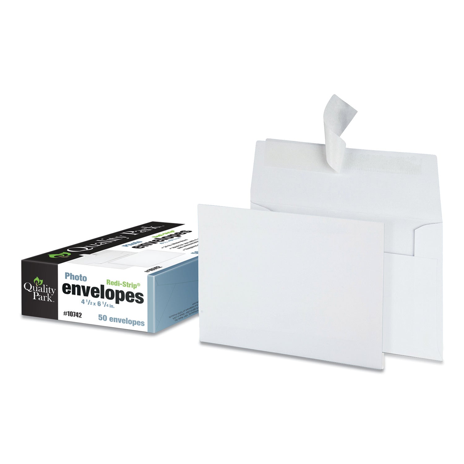 Greeting Card/Invitation Envelope, A-4, Square Flap, Redi-Strip Adhesive Closure, 4.5 x 6.25, White, 50/Box - 