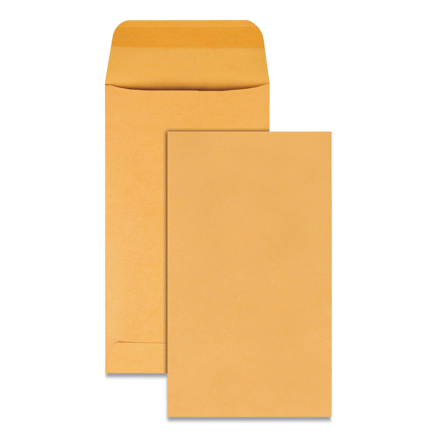 Kraft Coin and Small Parts Envelope, 20 lb Bond Weight Kraft, #5 1/2, Square Flap, Gummed Closure, 3.13 x 5.5, Brown, 500/Box - 