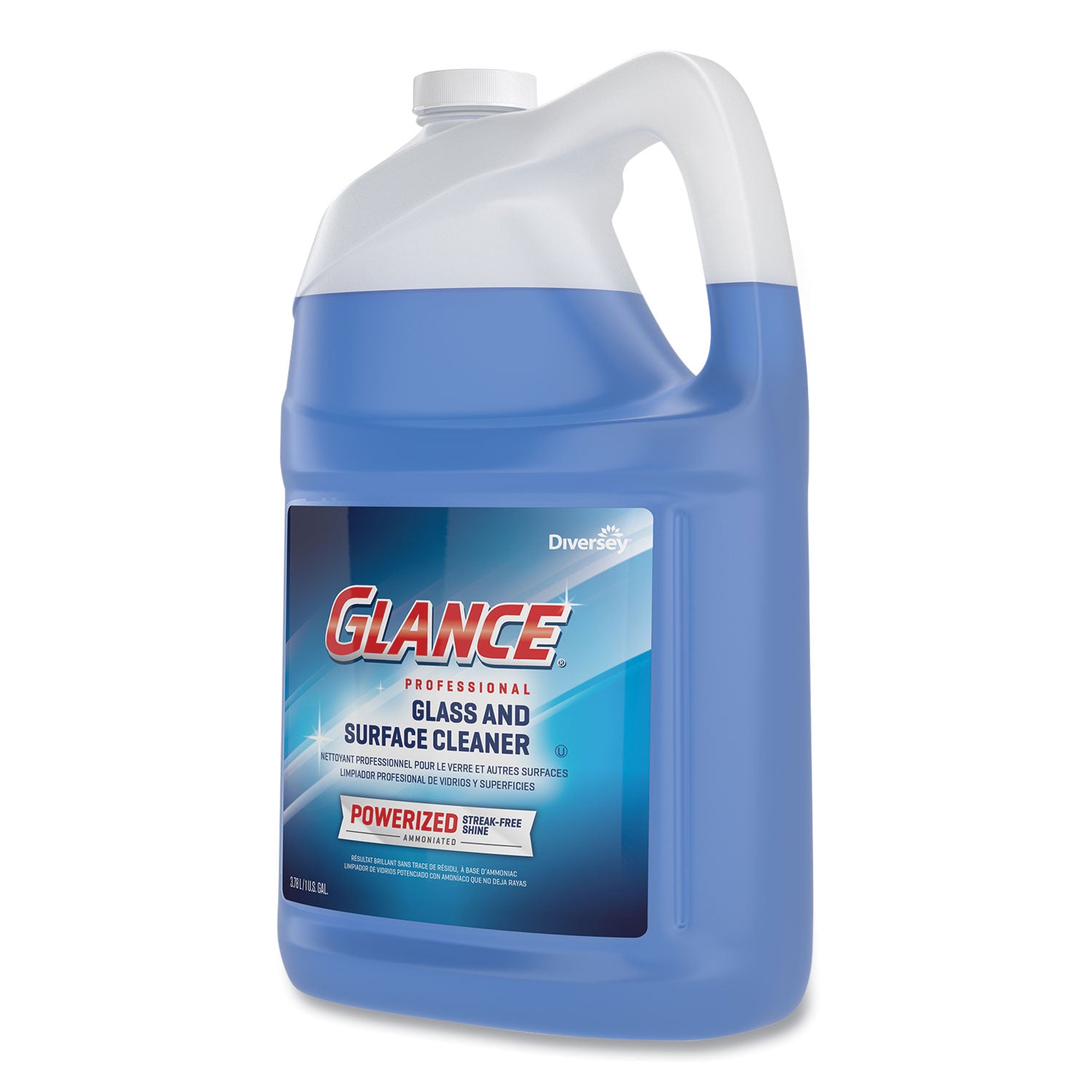 Glance Powerized Glass and Surface Cleaner, Liquid, 1 gal, 2/Carton