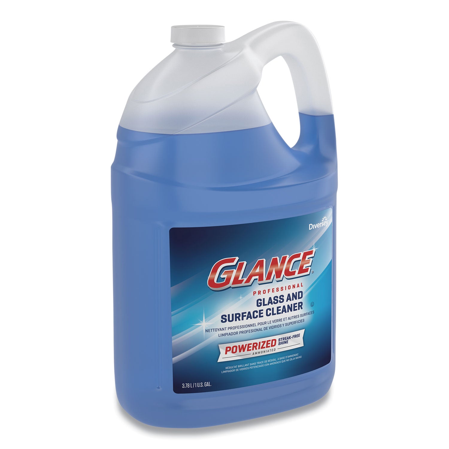 Glance Powerized Glass and Surface Cleaner, Liquid, 1 gal, 2/Carton