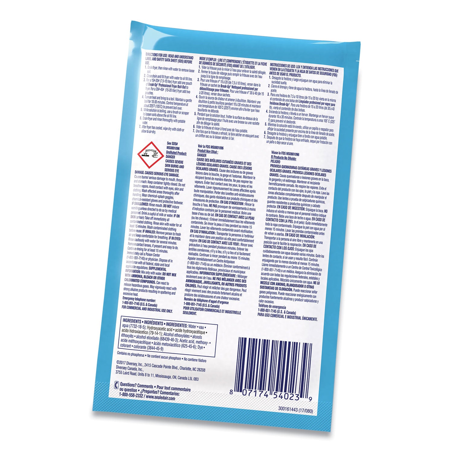 Fryer Boil-Out, Ready to Use, 2 oz Packet, 36/Carton