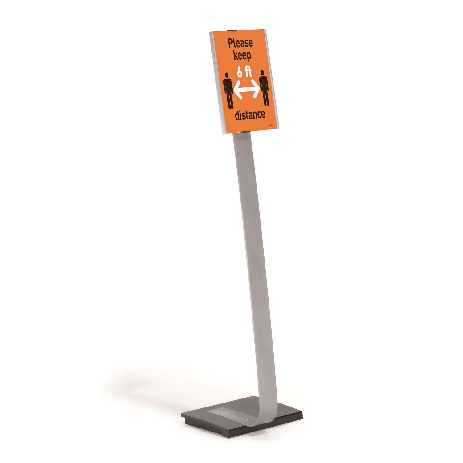 Info Sign Duo Floor Stand, Letter-Size Inserts, 15 x 46.5, Clear - 