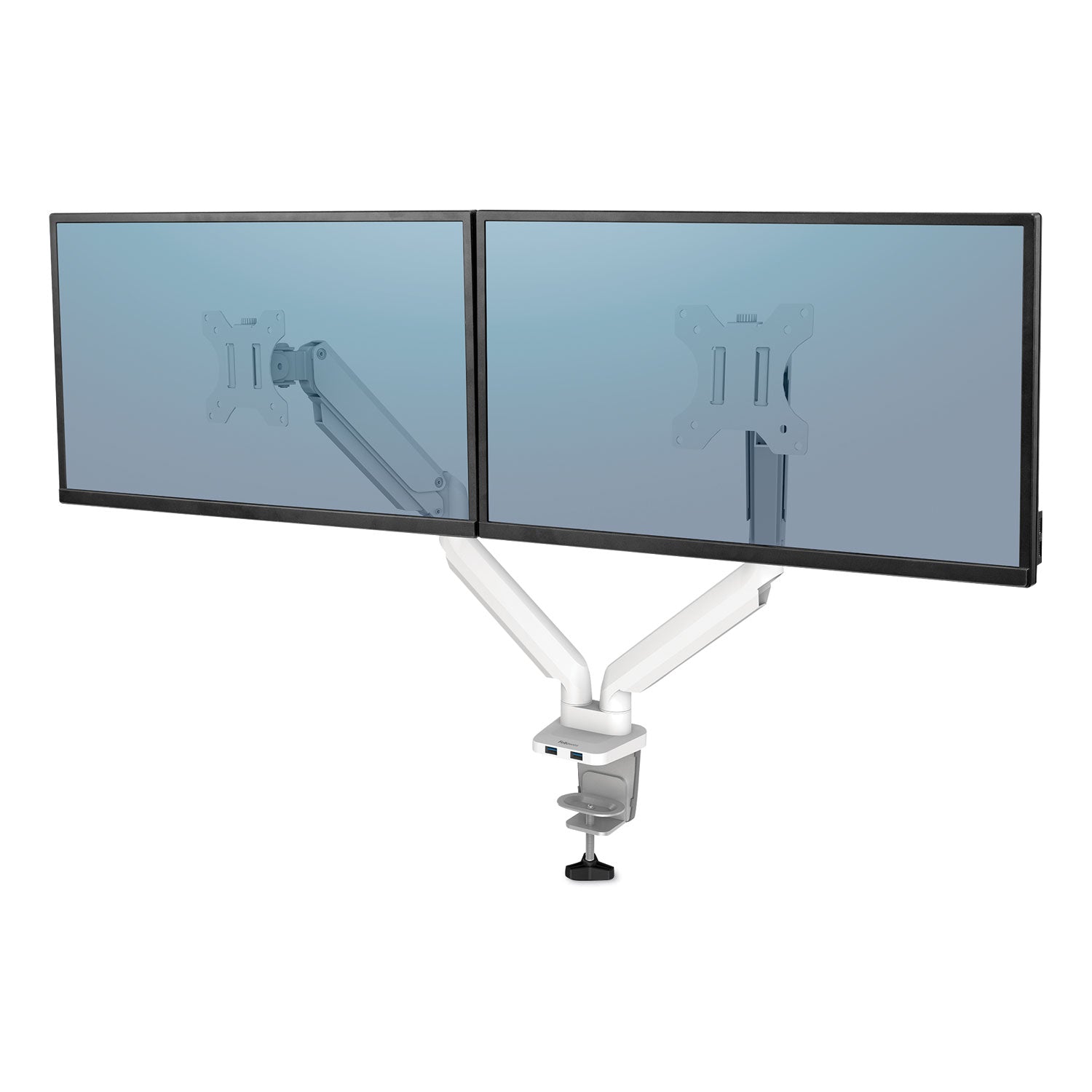platinum-series-dual-monitor-arm-for-27-monitors-360-deg-rotation-45-deg-tilt-180-deg-pan-white-supports-20-lb_fel8056301 - 1