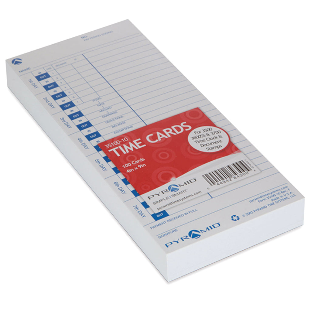 time-clock-cards-for-pyramid-technologies-3000-one-side-4-x-9-100-pack_pti3510010 - 1