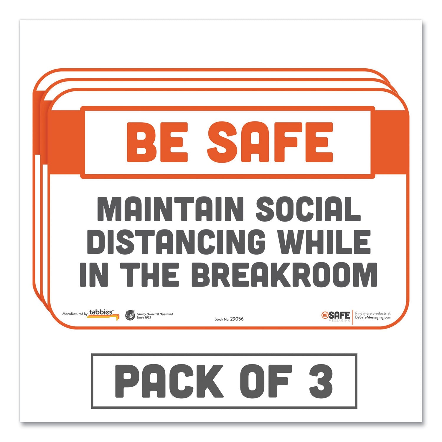 besafe-messaging-repositionable-wall-door-signs-9-x-6-maintain-social-distancing-while-in-the-breakroom-white-3-pack_tab29056 - 1