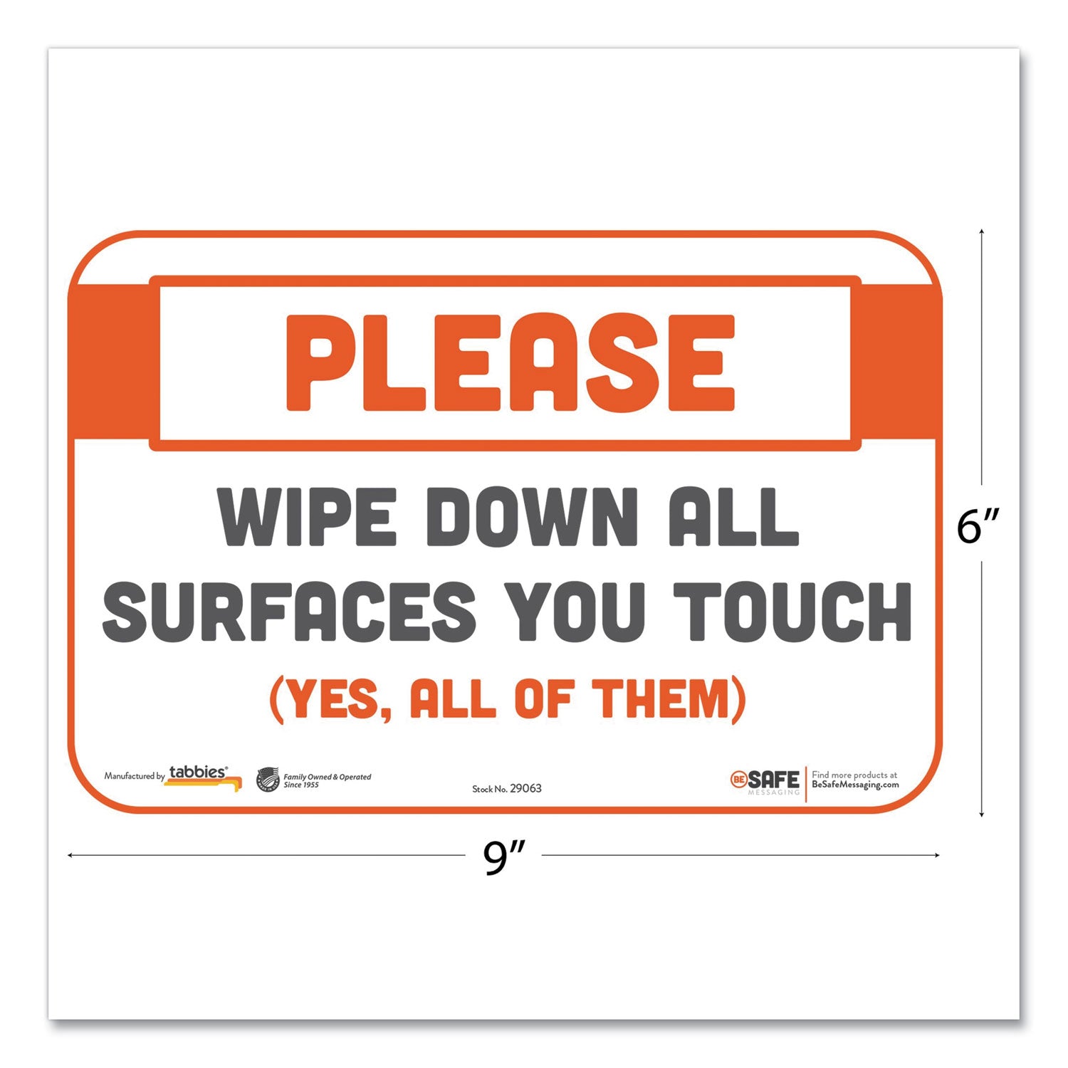 besafe-messaging-repositionable-wall-door-signs-9-x-6-please-wipe-down-all-surfaces-you-touch-white-3-pack_tab29063 - 2