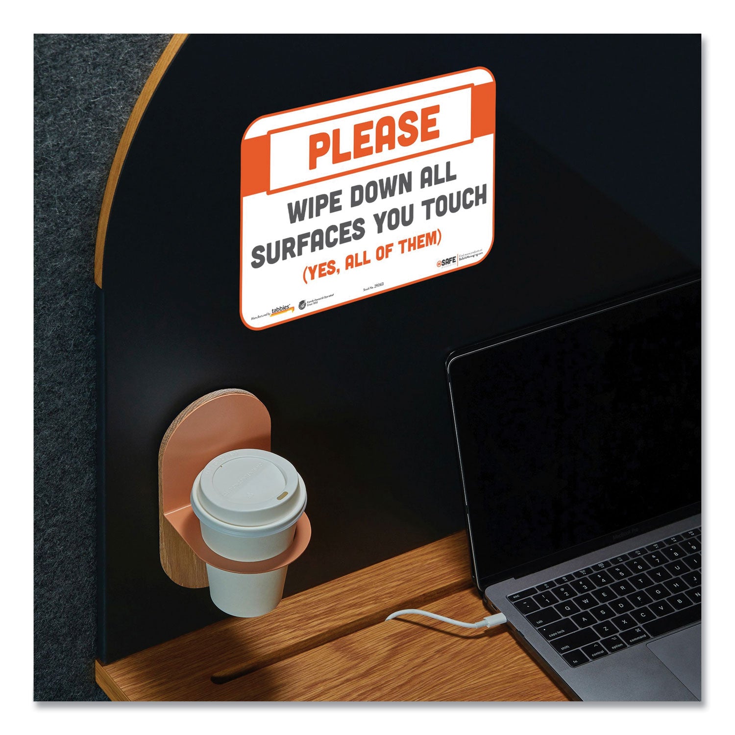 besafe-messaging-repositionable-wall-door-signs-9-x-6-please-wipe-down-all-surfaces-you-touch-white-3-pack_tab29063 - 3