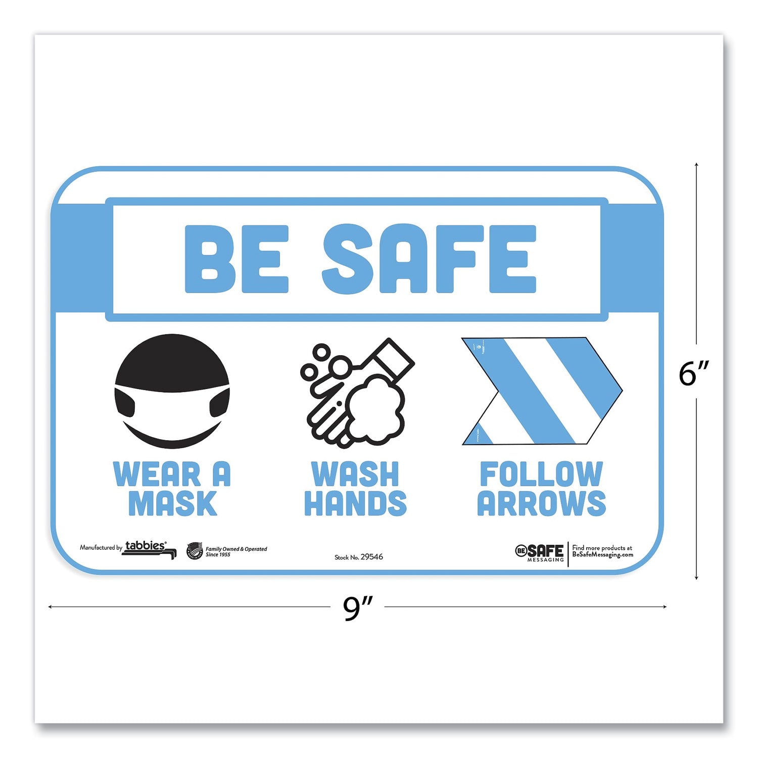 besafe-messaging-education-wall-signs-9-x-6-be-safe-wear-a-mask-wash-your-hands-follow-the-arrows-3-pack_tab29546 - 2