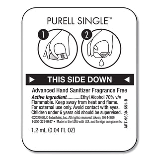 Advanced Hand Sanitizer Single Use, Gel, 1.2 mL, Packet, Fragrance-Free, 2,000/Carton